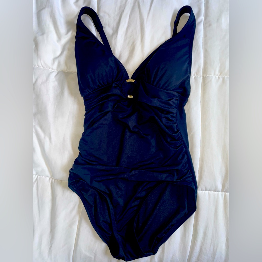 Michael Kors - One Piece Bathing Suit - Black with Gold Ring - Brand NEW!